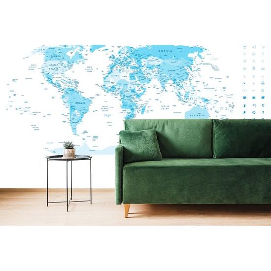 Samolepiaca tapeta precízna mapa sveta