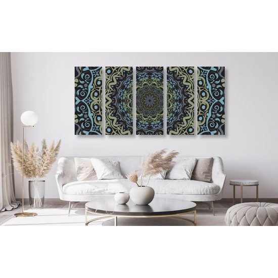 5-dielny obraz zaujímavá vintage Mandala