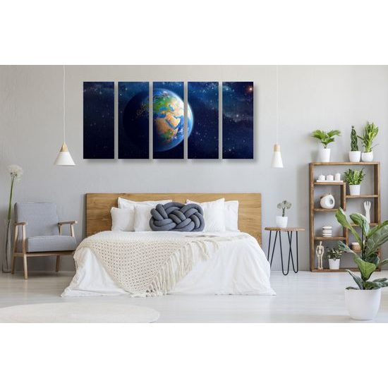 5-dielny obraz vesmírny pohľad na planétu Zem