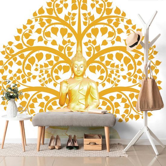 Originálna samolepiaca tapeta zlatý Budha pri strome života