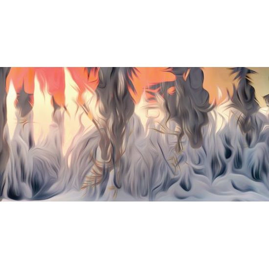 Obraz umelecké prevedenie zasneženého lesa