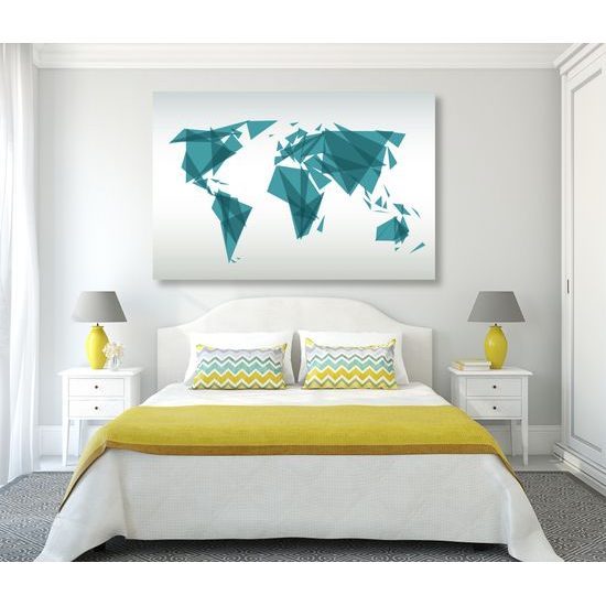 Obraz mapa sveta tvorená trojuholníkmi