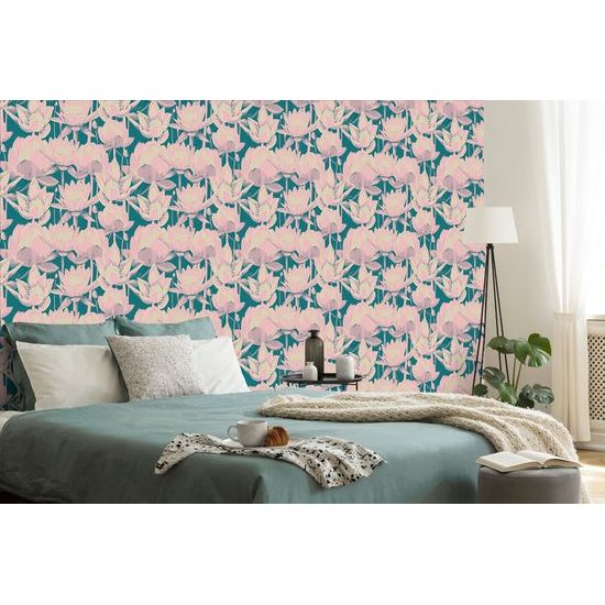 Tapeta jemné ružové lekná