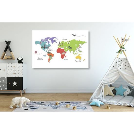 Obraz minimalistcká mapa sveta