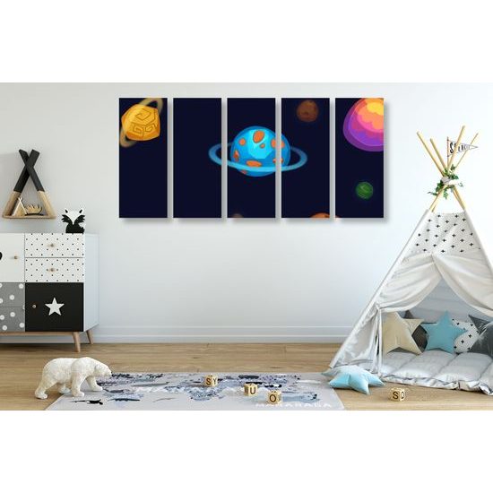 5-dielny obraz detské planéty