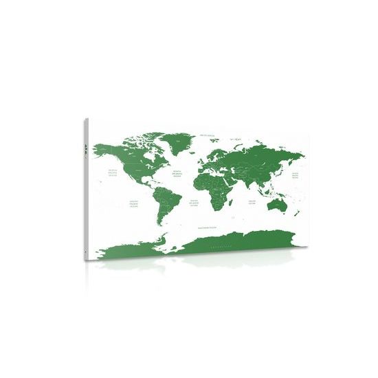 Obraz podrobná mapa sveta v zelenej farbe