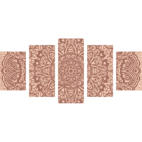 5-dielny obraz Mandala na telovom pozadí