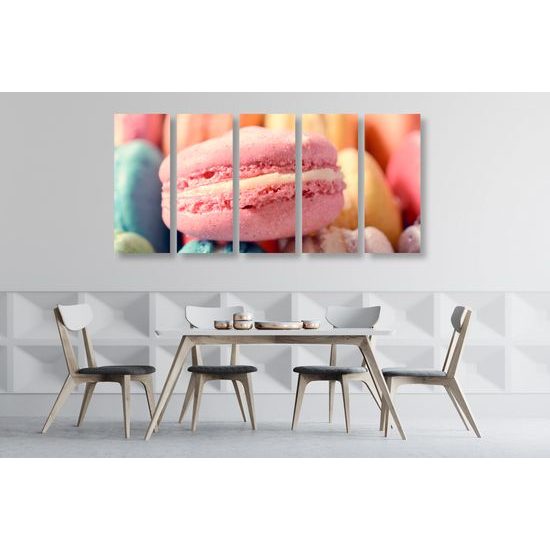 5-dielny obraz chutné makrónky