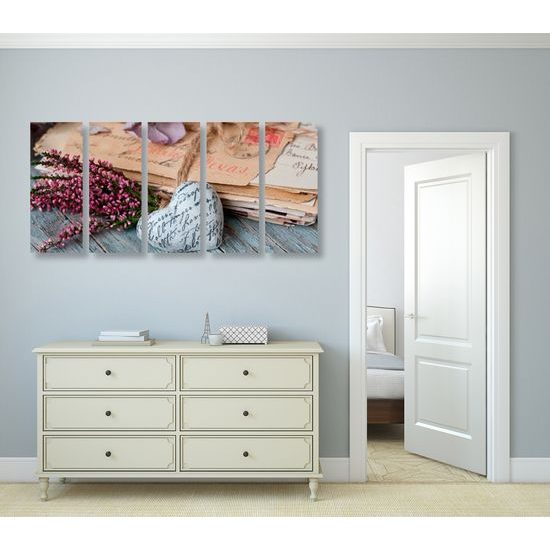 5-dielny obraz zátišie plné starej lásky