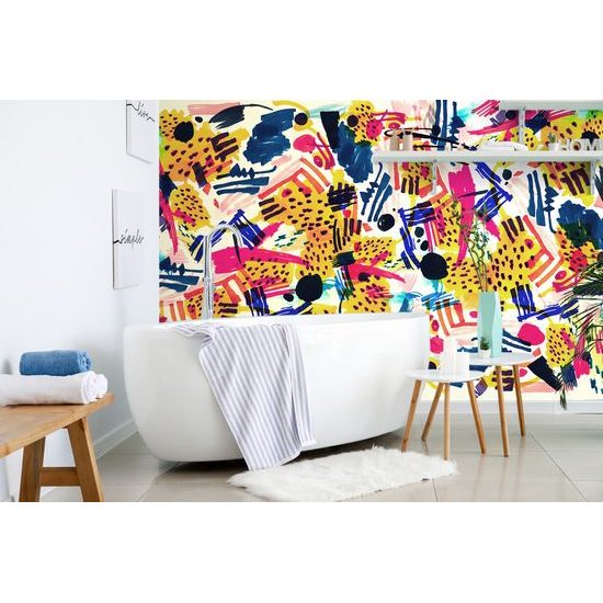 Zaujímavá samolepiaca tapeta abstrakcia v pop art štýle