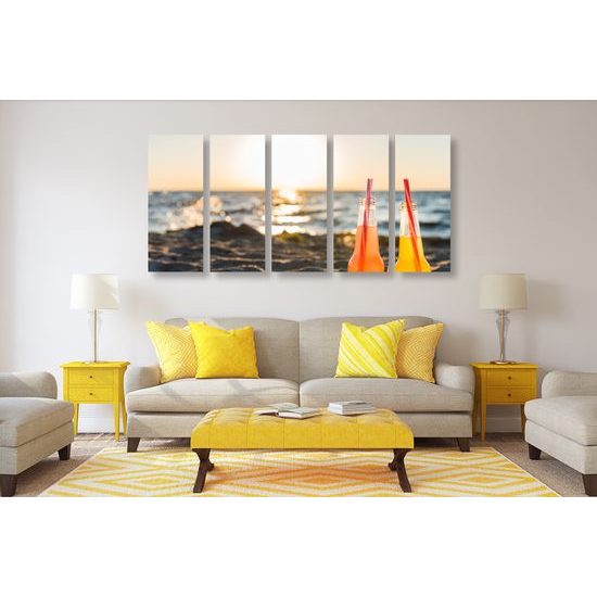 5-dielny obraz oddych na pláži
