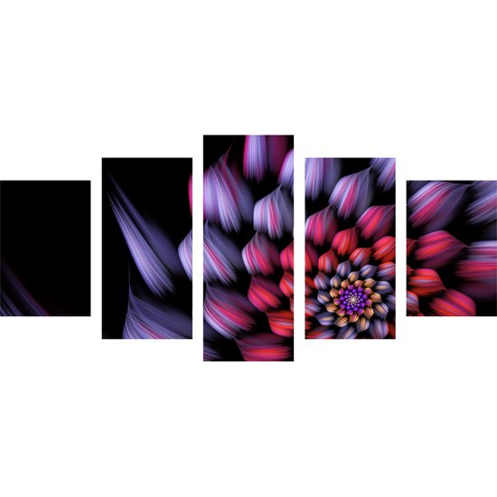 5-dielny obraz kvetinová abstrakcia