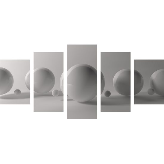 5-dielny obraz guľočky na jemnom pozadí
