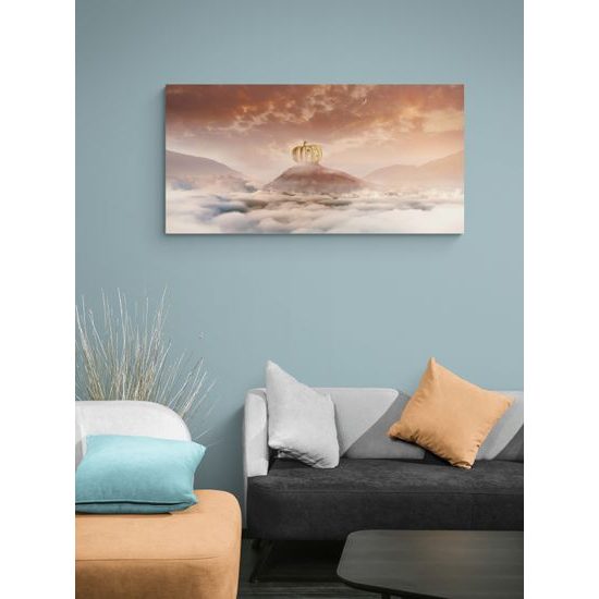 Obraz domček z tekvice na vrchole hory