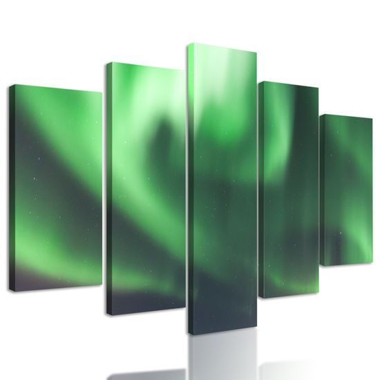 5-dielny obraz arktická polárna žiara