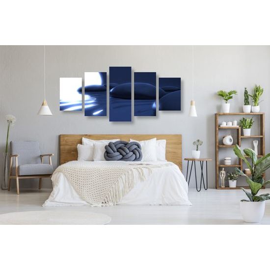 5-dielny obraz kamene pod splnom mesiaca