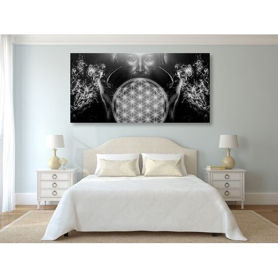 Obraz sila Ježiša v čiernobielom prevedení