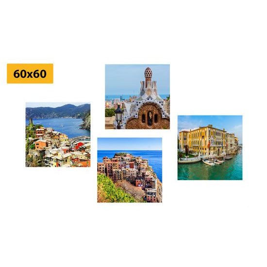 Set obrazov krásne mestečko pri mori