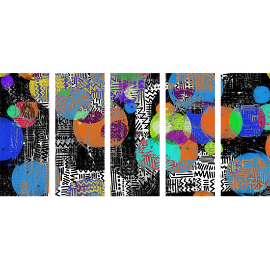 5-dielny obraz zaujímavá abstrakcia