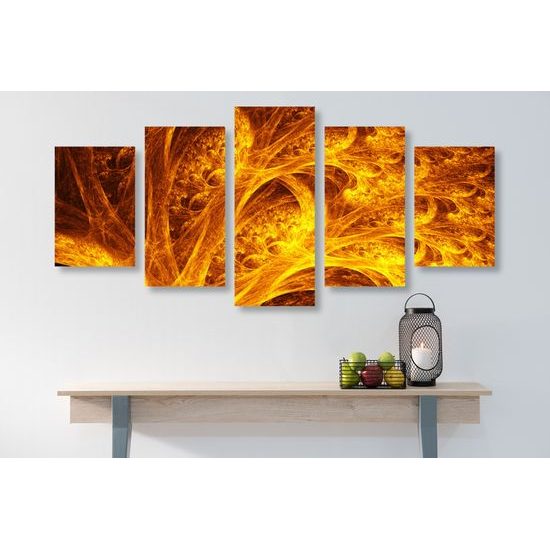 5-dielny obraz ohnivý strom