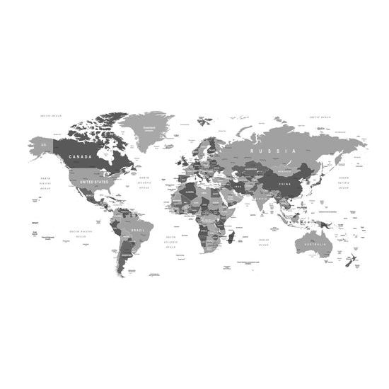 Obraz mapa v pútavom čiernobielom prevedení