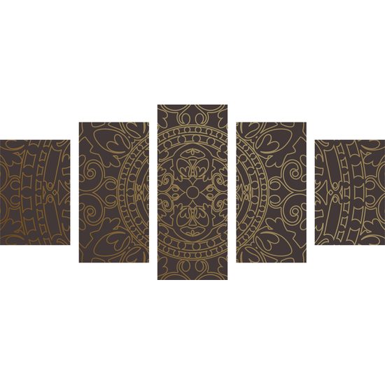 5-dielny obraz zlatý luxusný oranament