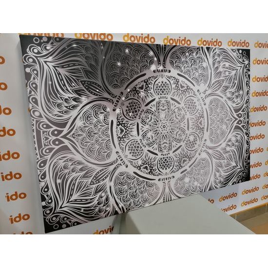 Obraz čiernobiela galaktická Mandala