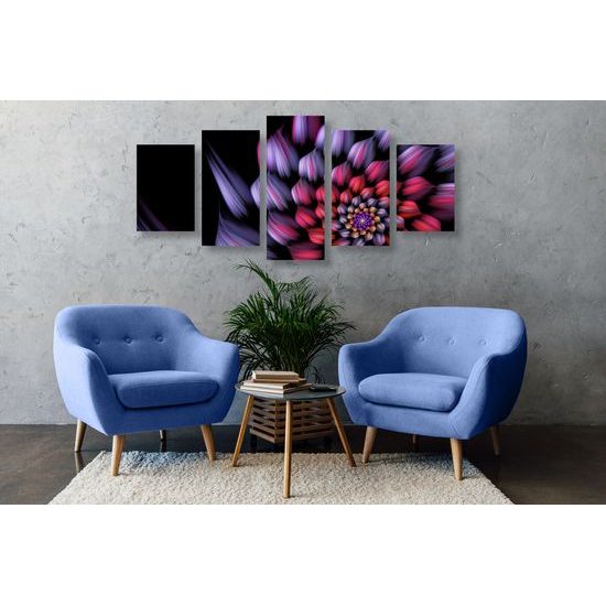 5-dielny obraz kvetinová abstrakcia