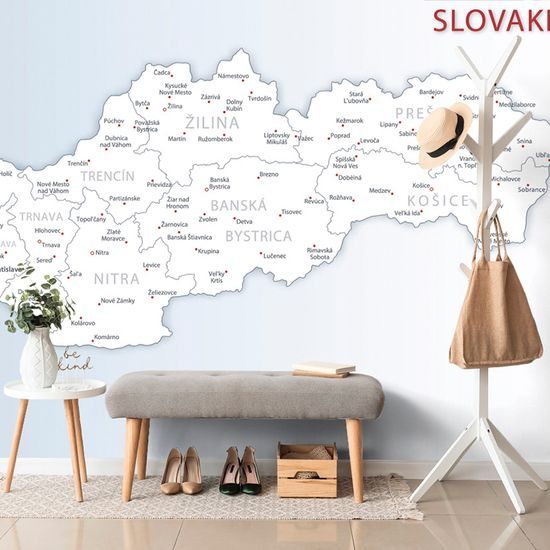 Tapeta podrobná mapa Slovenskej republiky