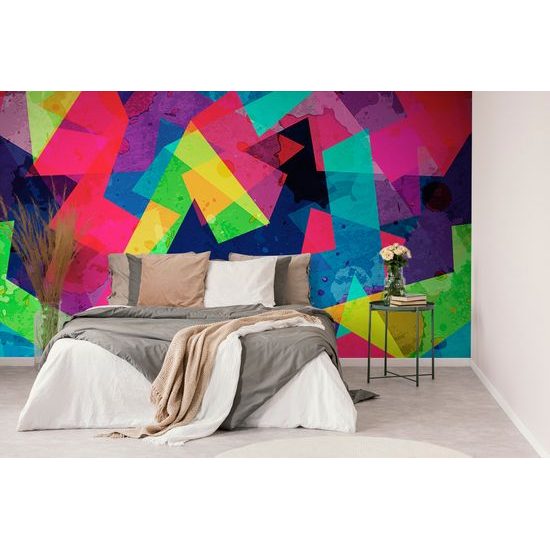 Samolepiaca tapeta geometrické tvary s nádychom grunge