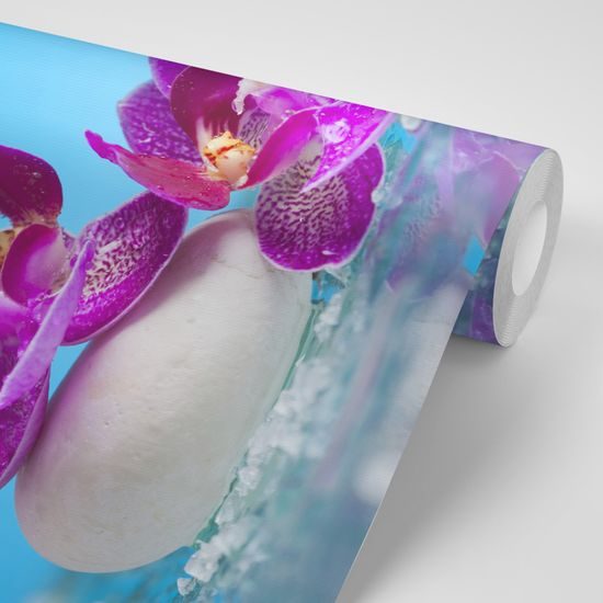 Samolepiaca fototapeta spa zátišie s modrým pozadím