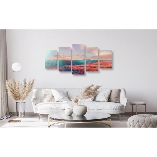 5-dielny obraz pohľad na jesennú krajinu