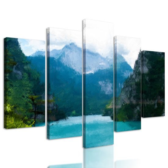 5-dielny obraz dychberúca horská scenéria