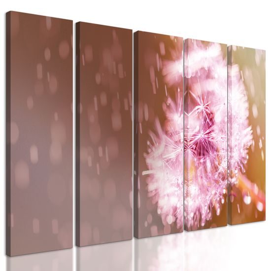 5-dielny obraz zaujimavá abstrakcia púpavy