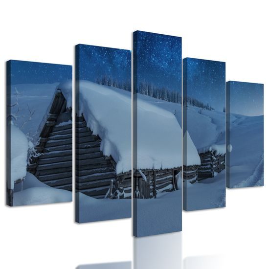 5-dielny obraz alpska chata