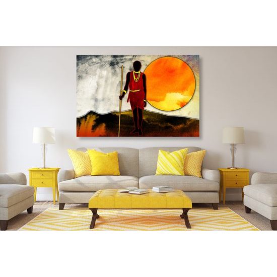 Obraz abstrakcia afrického lovca