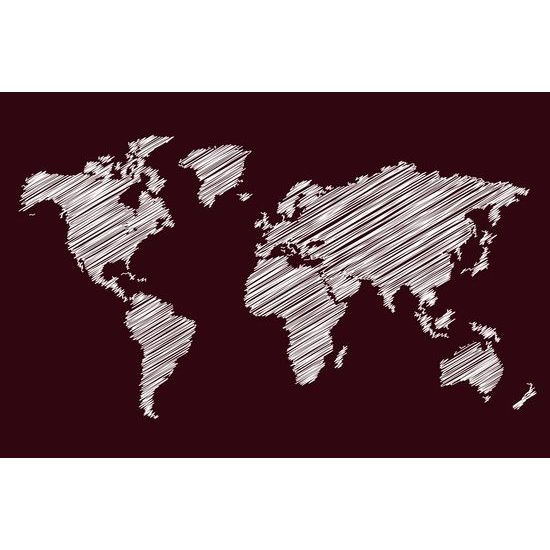 Obraz na korku šrafovaná bordová mapa