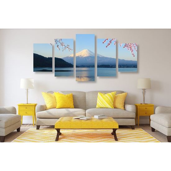 5-dielny obraz výhľad na krásnu horu Fuji