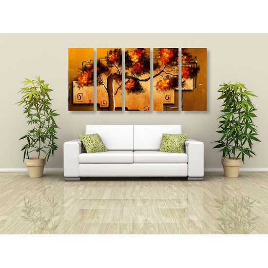 5-dielny obraz africká malba