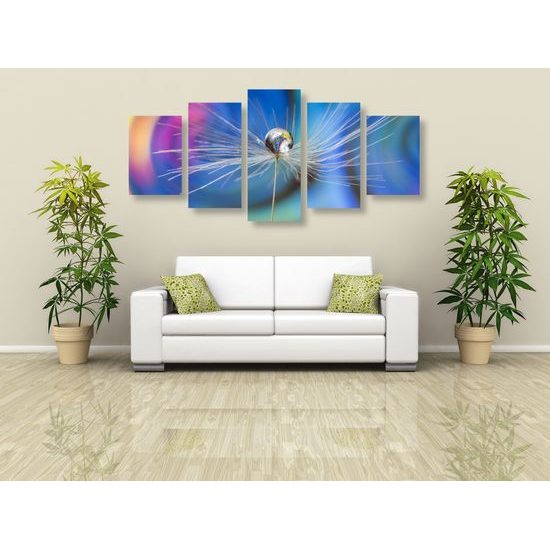 5-dielny obraz kvapka s nádherným pozadím