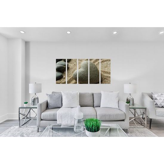 5-dielny obraz Zen kameň ako znak lásky