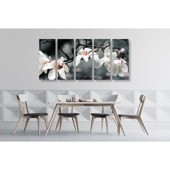 5-dielny obraz magnólia po zime