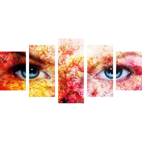 5-dielny obraz nežnosť ženskej tváre