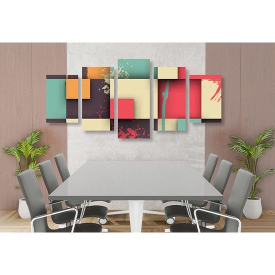 5-dielny obraz umelecká abstrakcia