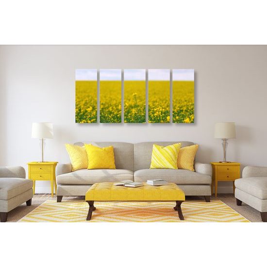 5-dielny obraz rozkvitnutá lúka