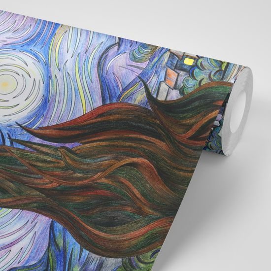Tapeta imitácia Hviezdnej noci od Van Gogha