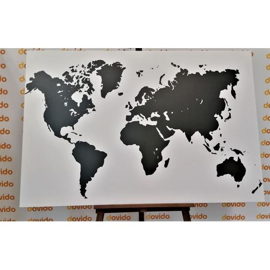 Obraz čierna mapa sveta