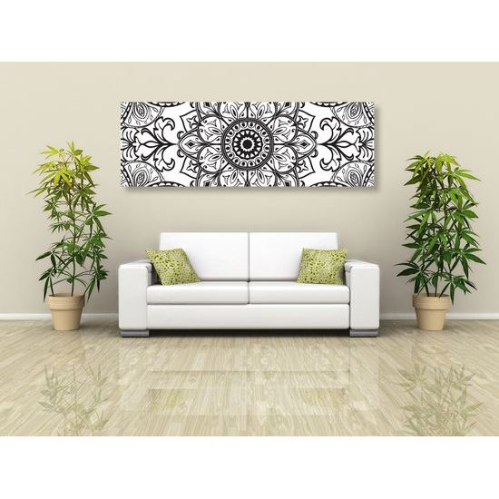 Obraz čiernobiela Mandala