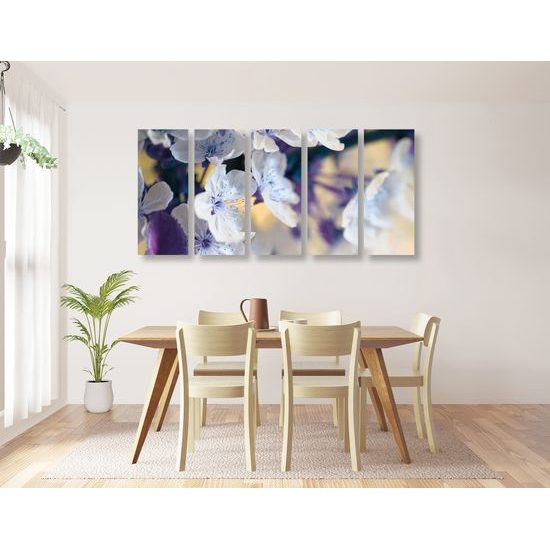 5-dielny obraz nádherné kvety čerešne