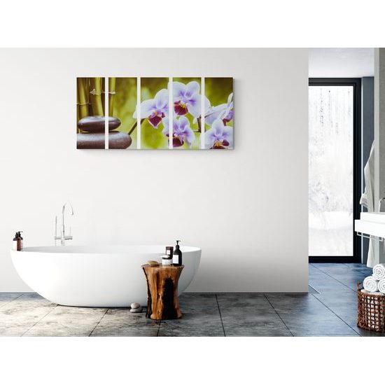 5-dielny obraz prírodné wellness zátišie